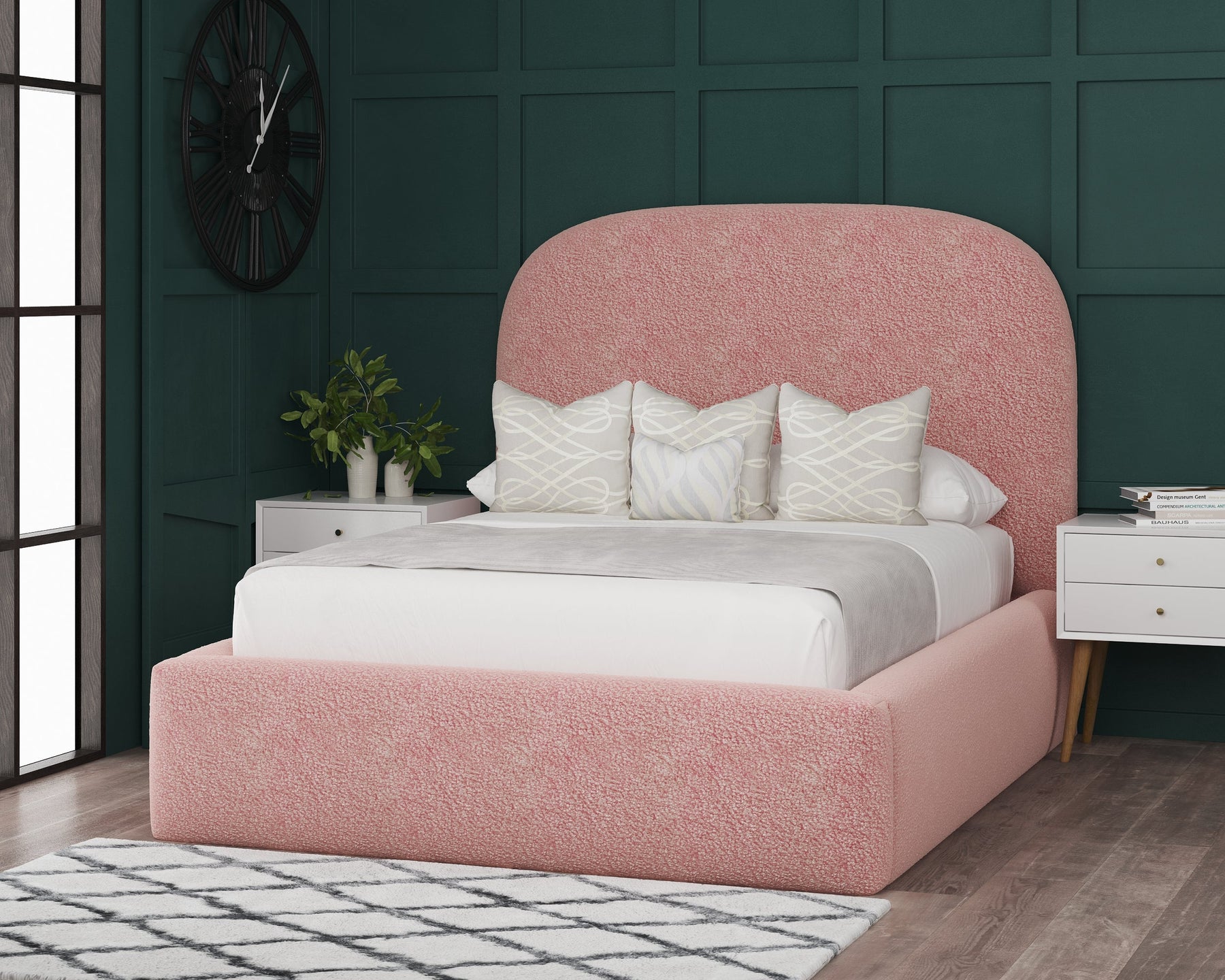 a pink divan bed