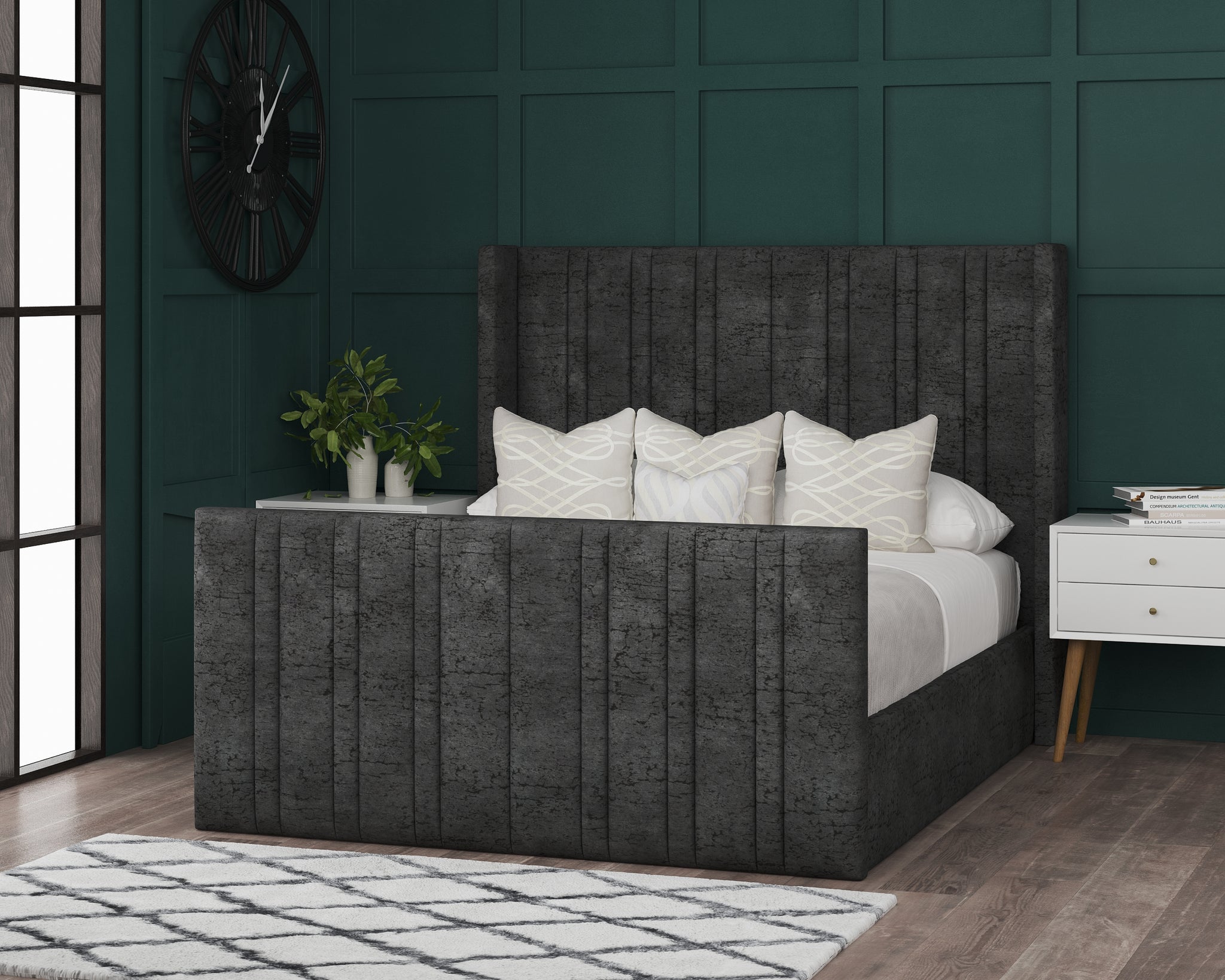 Enzo Wingback Bed Frame With Storage Options