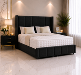 Lit ottoman Asuka Wing avec pied de lit et tête de lit sur pied