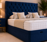 Berlin Ottoman Wing Divan Bed with Floorstanding Headboard
