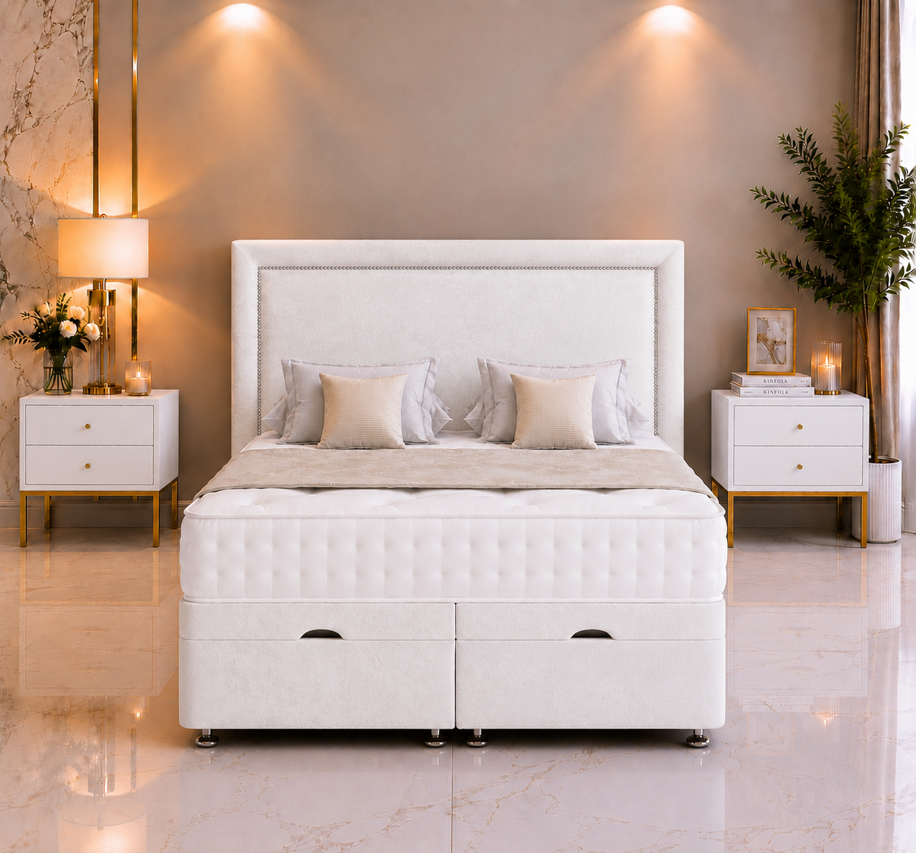 Ensemble de lit ottoman perlé Candis
