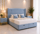 Charlotte Wing Ottoman Divan Bed with Floorstanding Headboard