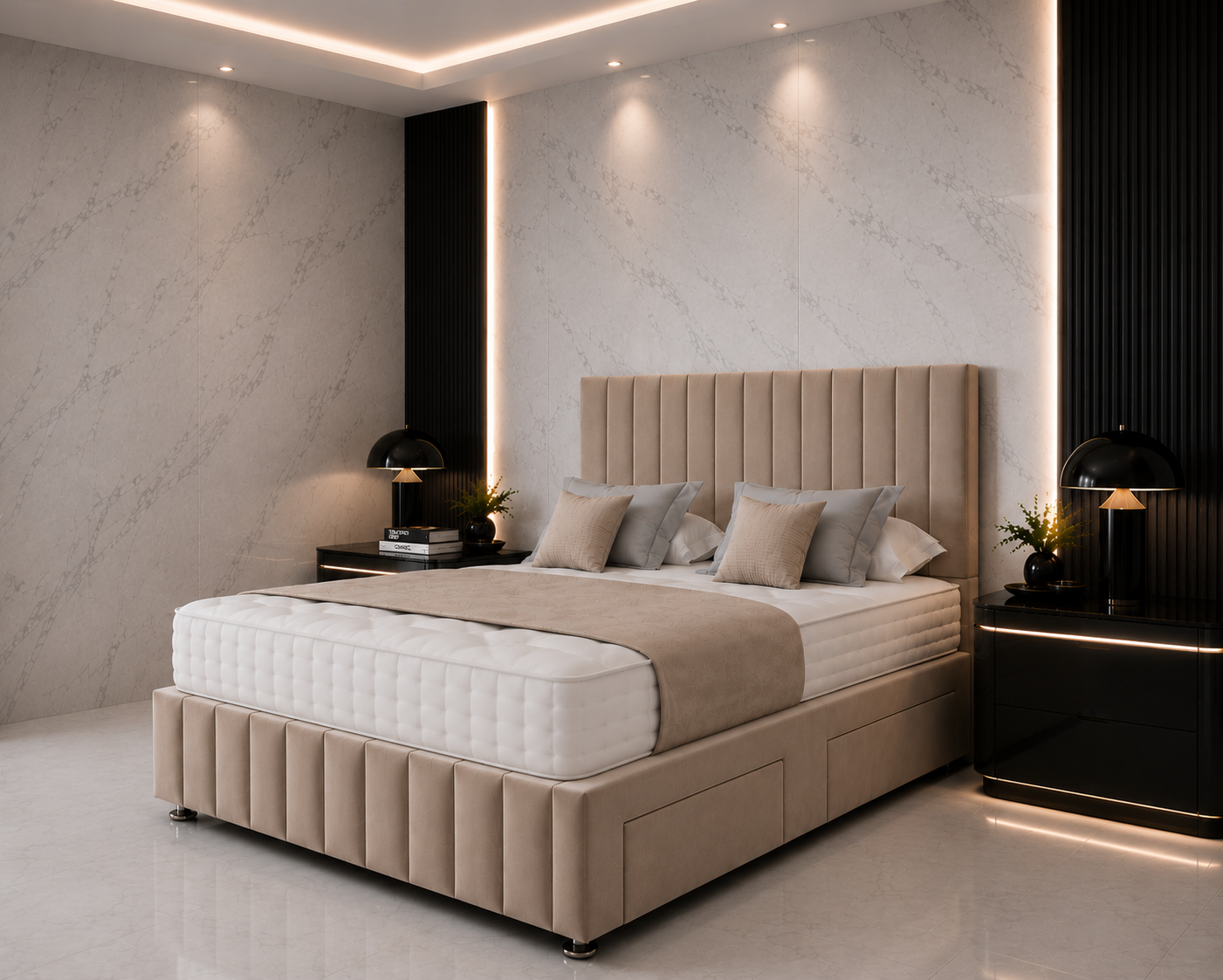 Coco Divan Bed met Hoofdbord &amp; Voetbord