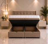 Columbus Wing Ottoman Divan Bed with Floorstanding Headboard