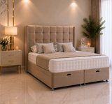 Columbus Wing Ottoman Divan Bed with Floorstanding Headboard