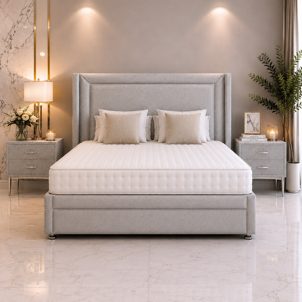 Lit ottoman Cruz Wing avec pied de lit et tête de lit sur pied