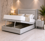Cruz Wing Ottoman Divan Bed met Voetbord en Staande Hoofdbord