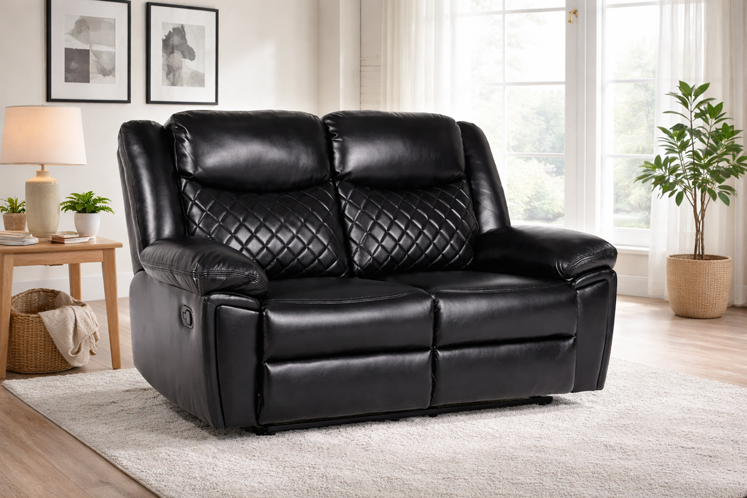 Caspian Black Recliner 2 seater sofa