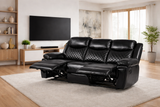 Caspian Black Recliner 3 Seater Sofa