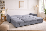 Lissa Sofabed Grey U Shape Corner