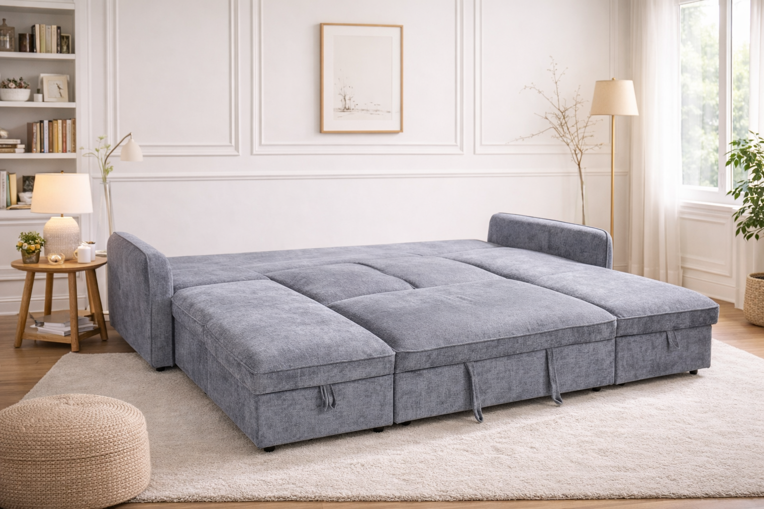Lissa Sofabed Grey U Shape Corner