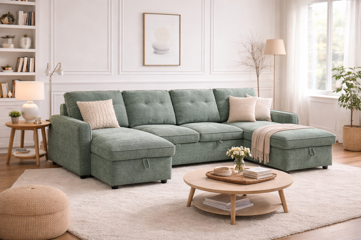 Lissa Sofabed Grey U Shape Corner