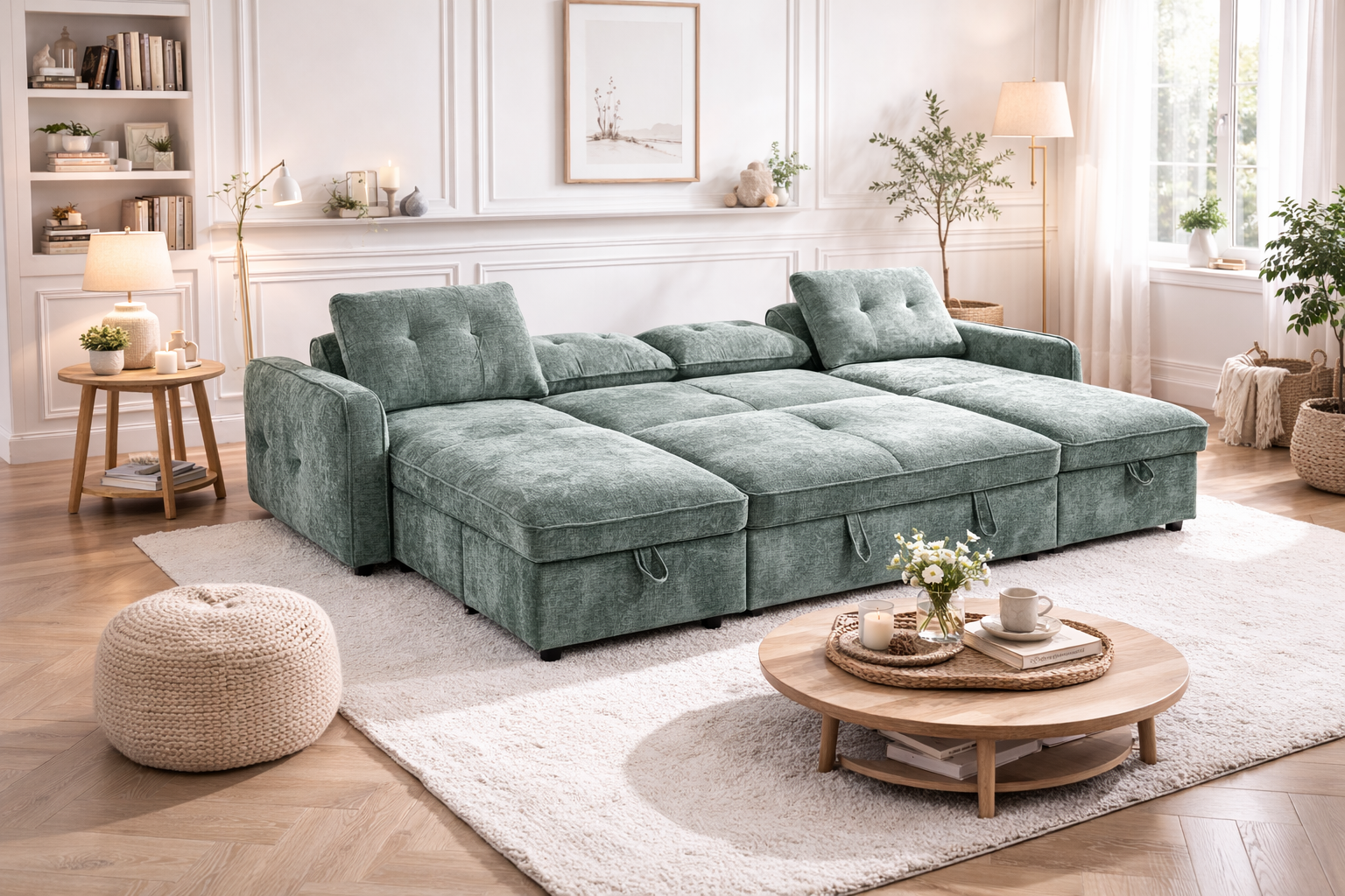 Lissa Sofabed Grey U Shape Corner