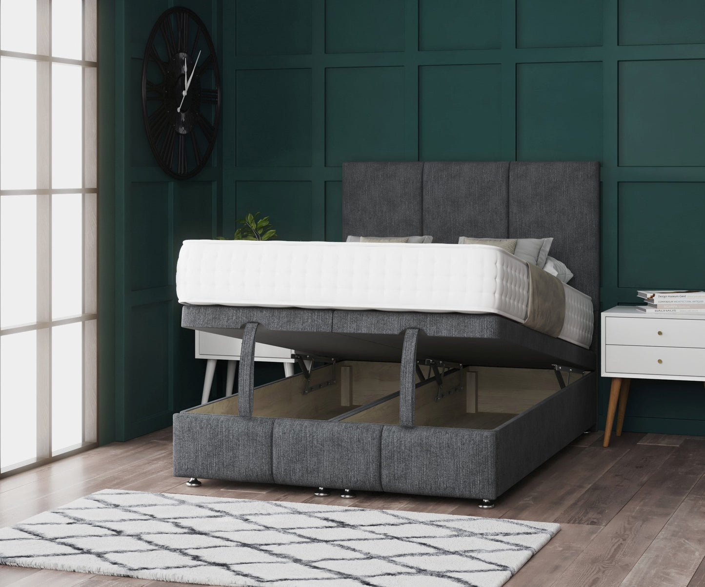 Ensemble de lit ottoman Luna avec pied de lit