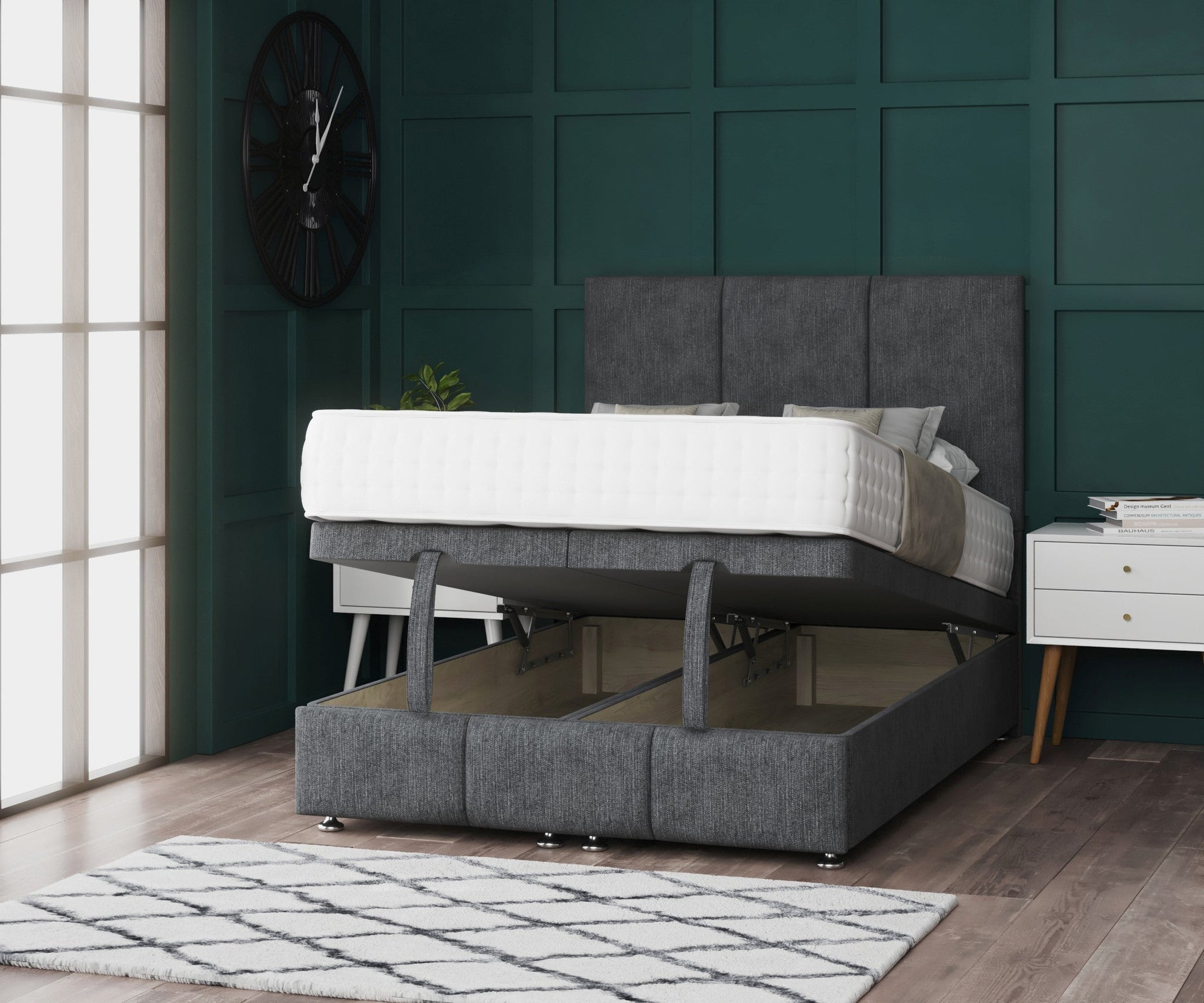 Ensemble de lit ottoman Luna avec pied de lit