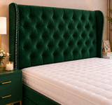Eve Wing Beading Ottoman Divan Bed & Floorstanding Headboard