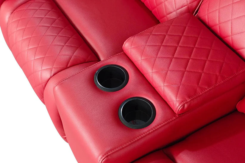 Scarlet Red Home Cinema Sofa 3 Seater