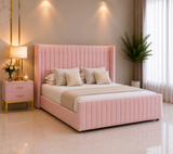 Lit ottoman Hazel Wing avec pied de lit et tête de lit sur pied