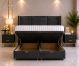 Lit à tête de lit à ailettes Heather Ottoman Divan