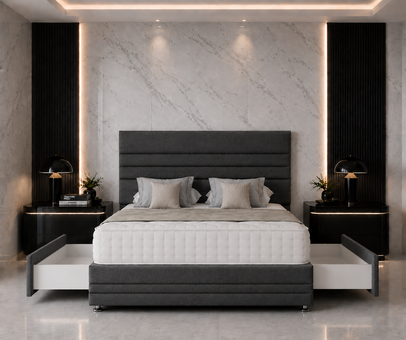 Lit divan Lincoln avec tête et pied de lit