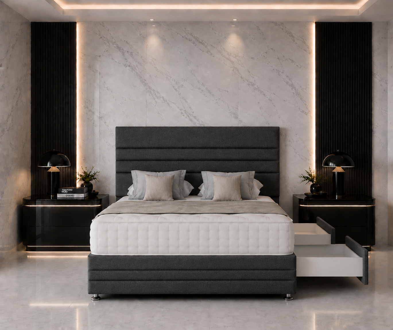Lit divan Lincoln avec tête et pied de lit