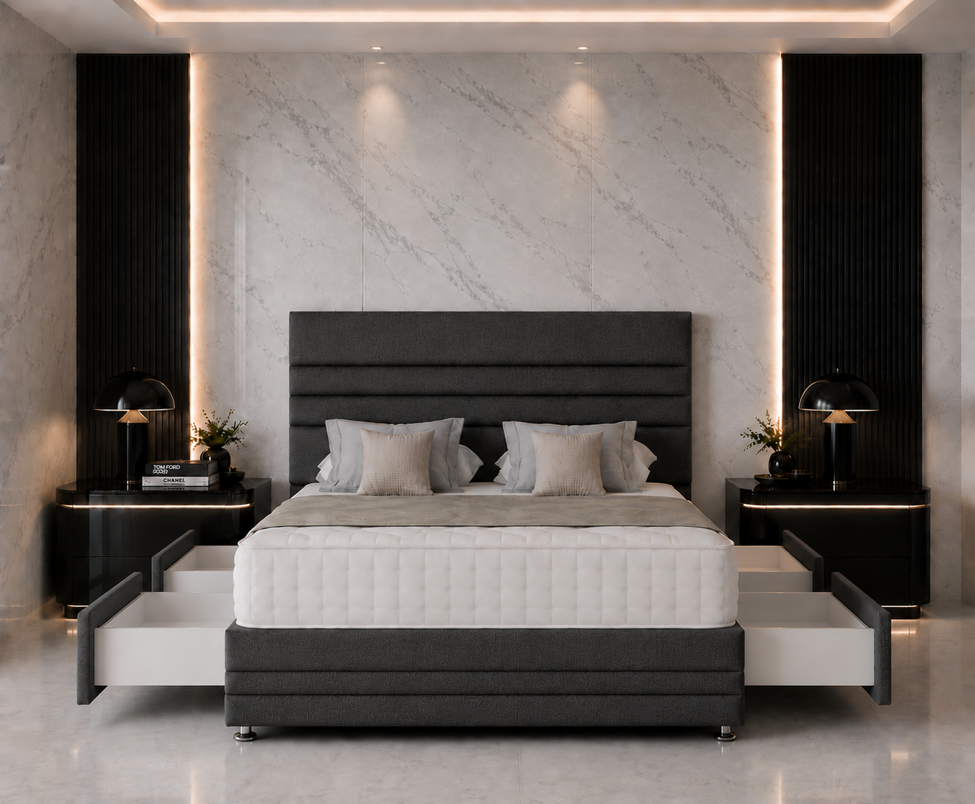 Lit divan Lincoln avec tête et pied de lit