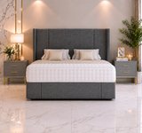 Logan Wing Ottoman Divan Bed  With Footboard & Floorstanding Headboard