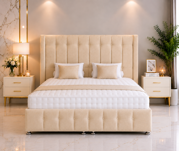 Meadow Wing Ottoman Bed With Footboard & Floorstanding Headboard
