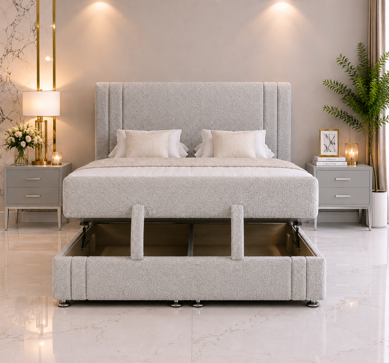 Ensemble de lit ottoman Milo avec pied de lit