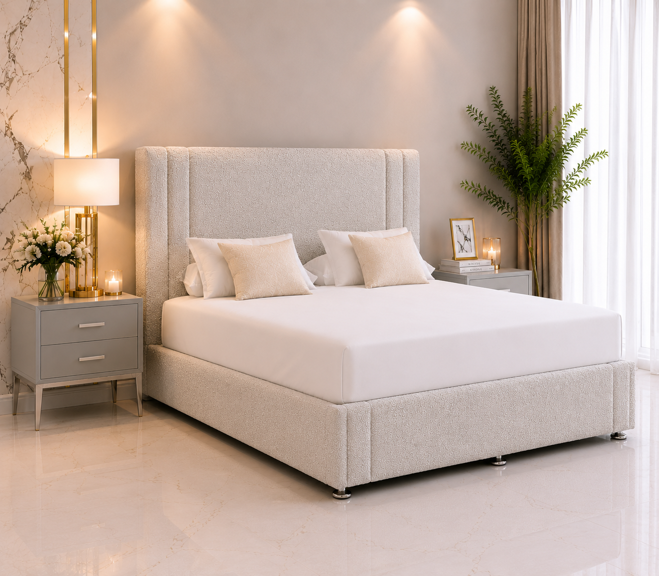 Ensemble de lit ottoman Milo avec pied de lit