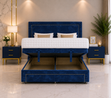 Lit ottoman avec pied de lit et perles Moana