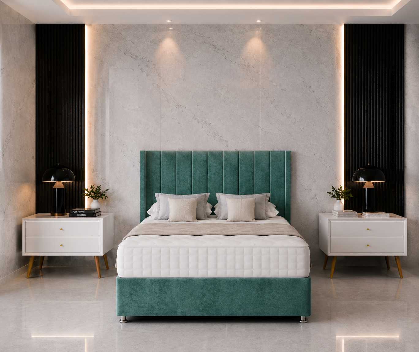 Oscar Wing Divan Bed met Lade &amp; Staande Hoofdeinde