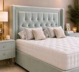 Phoenix Wing Ottoman Divan Bed with Floorstanding Headboard