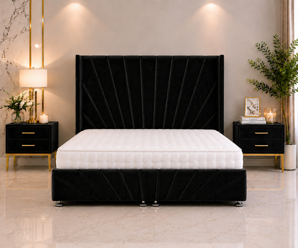 Philadelphia Wing Ottoman Divan Bed with Footboard & Floorstanding Headboard