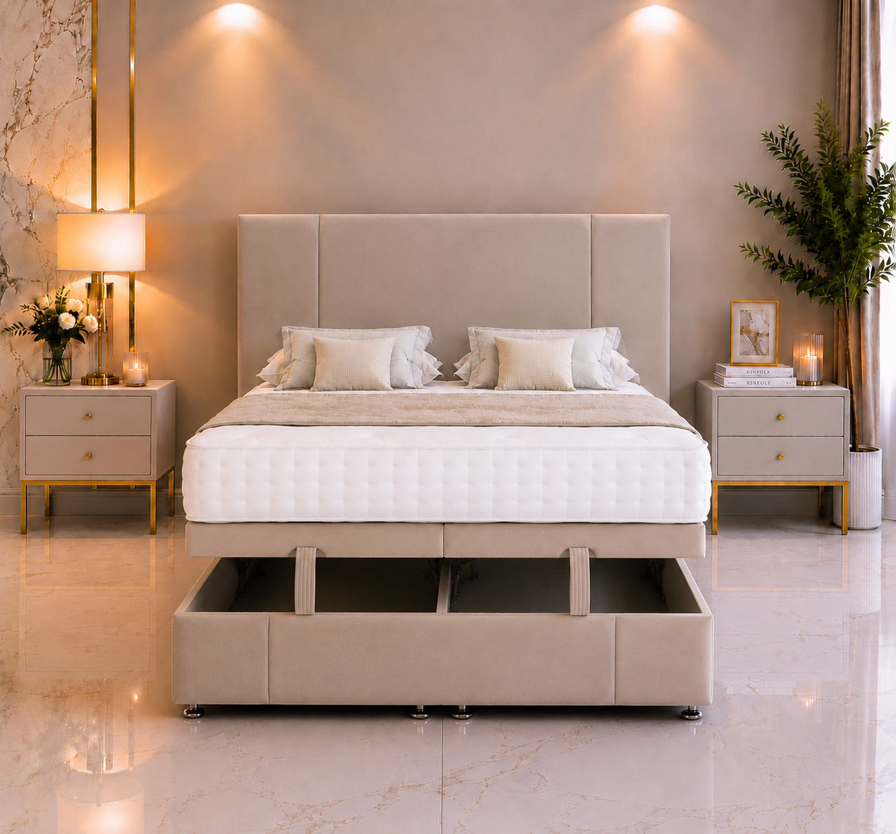 Ensemble de lit ottoman Zara avec pied de lit