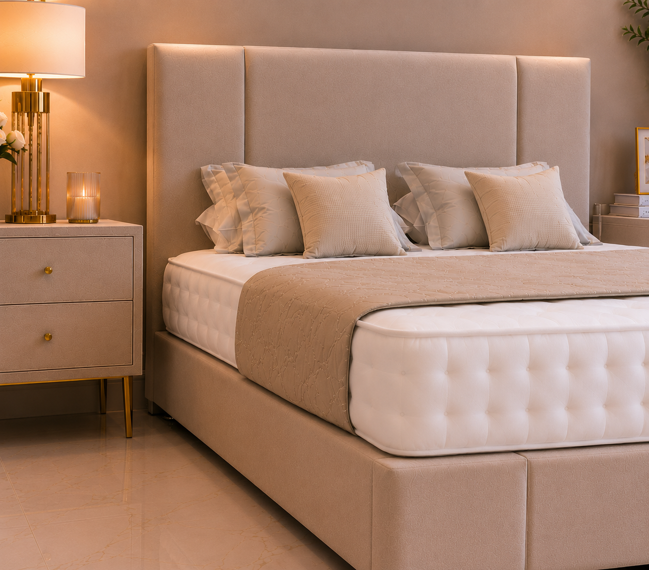 Ensemble de lit ottoman Zara avec pied de lit