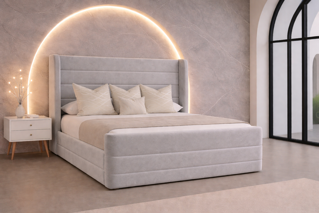 Baku Wingback Bed Frame With Storage Options