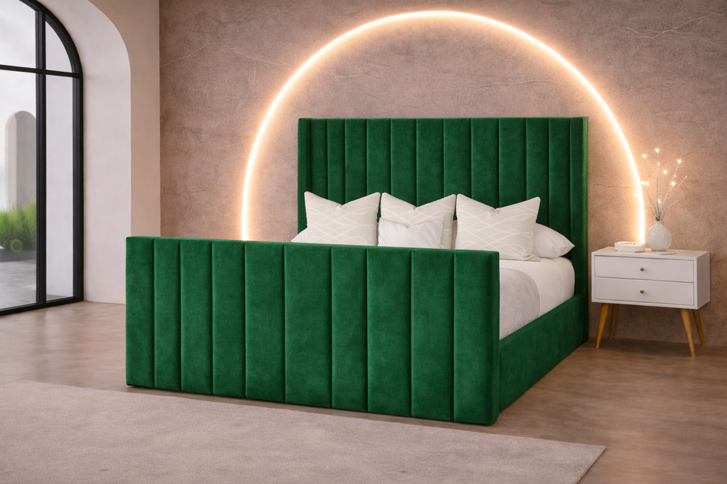 Enzo Wingback Bed Frame With Storage Options