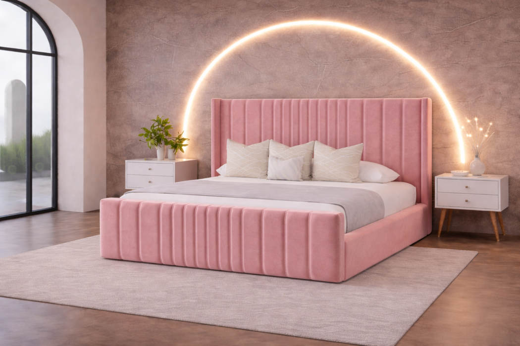 Haris Wingback Bed Frame With Storage Options