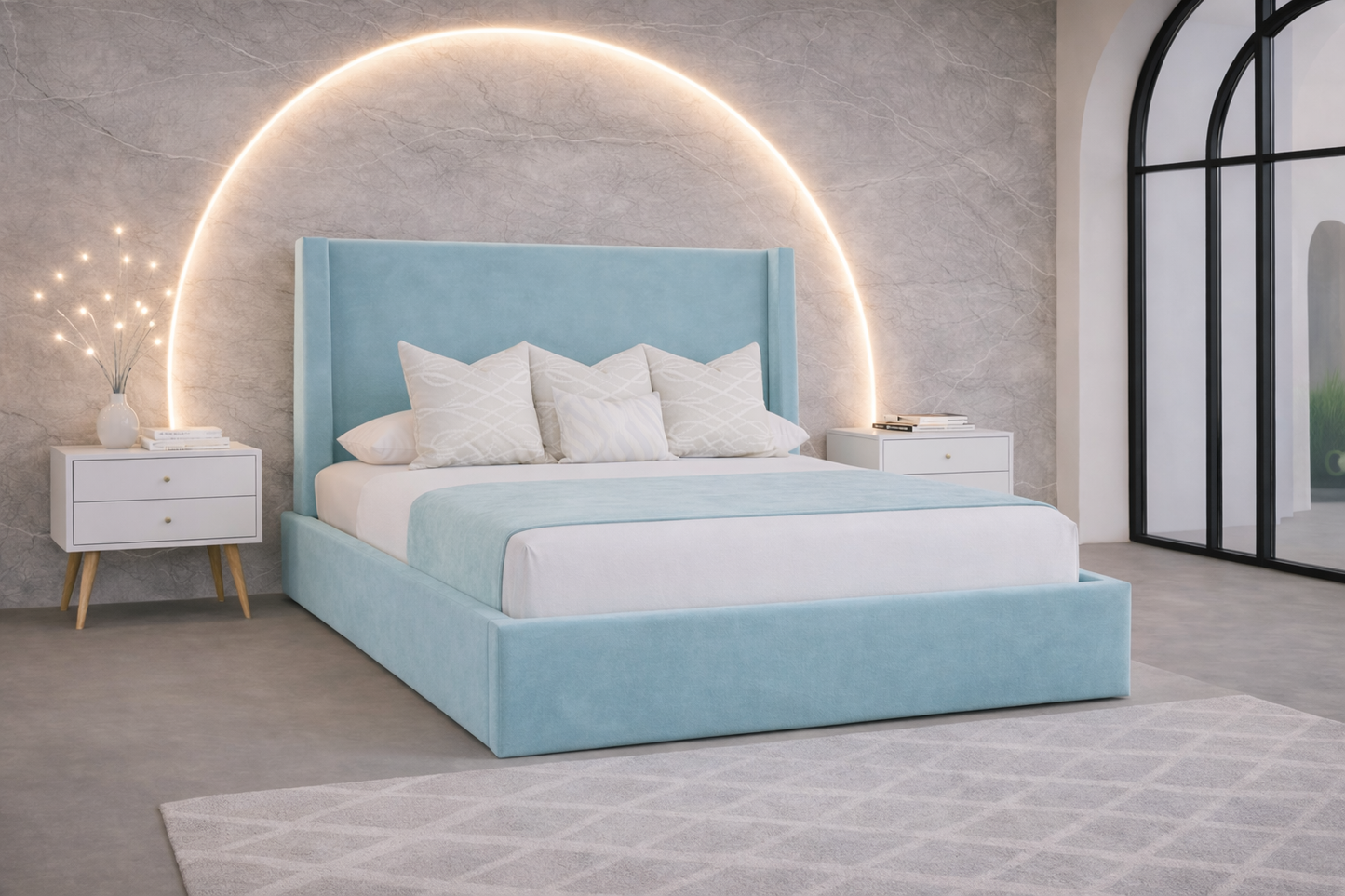 Noor Wingback Bed Frame With Storage Options
