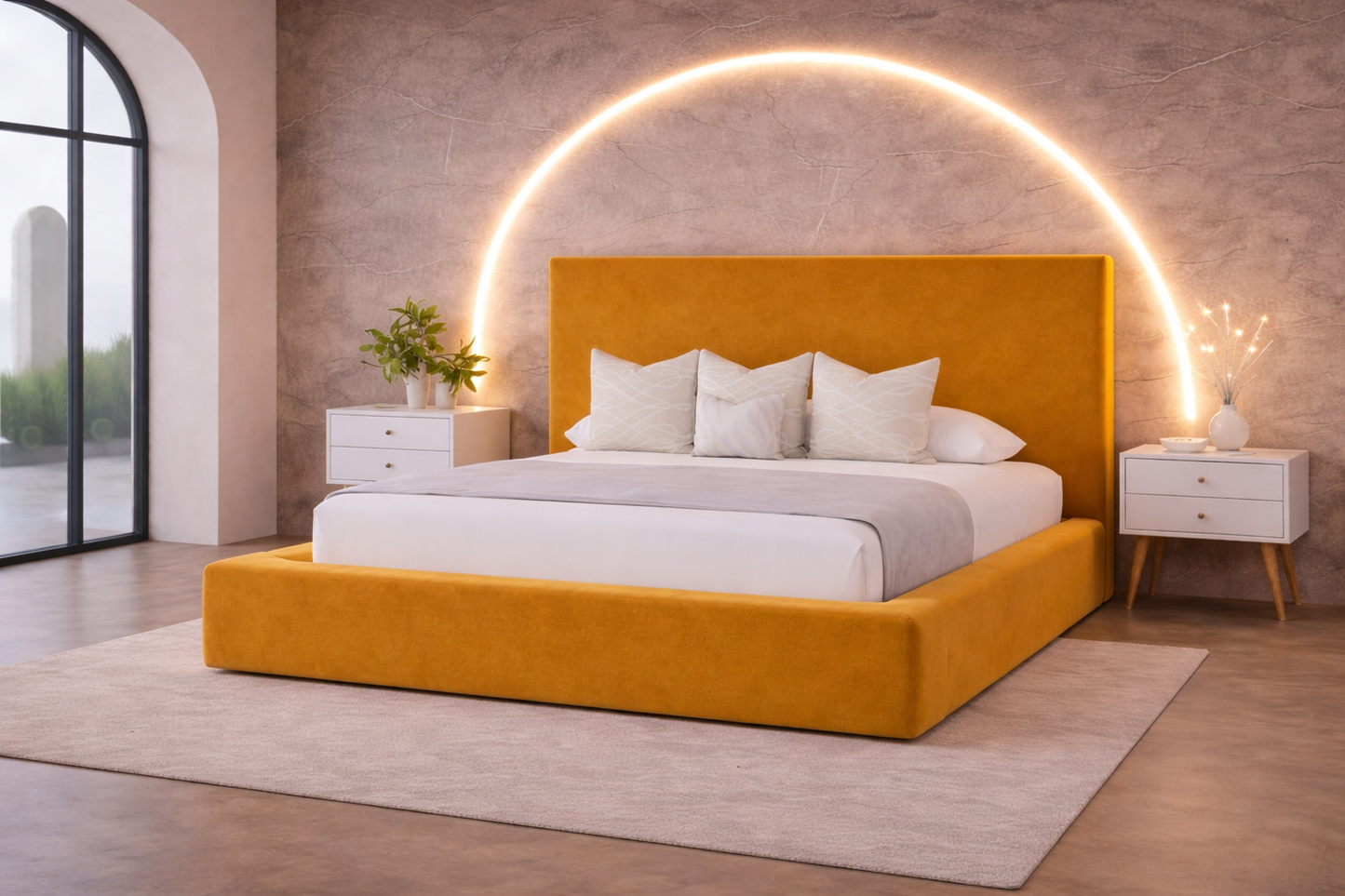 Zen Teddy Boucle Bed Frame With Storage Options